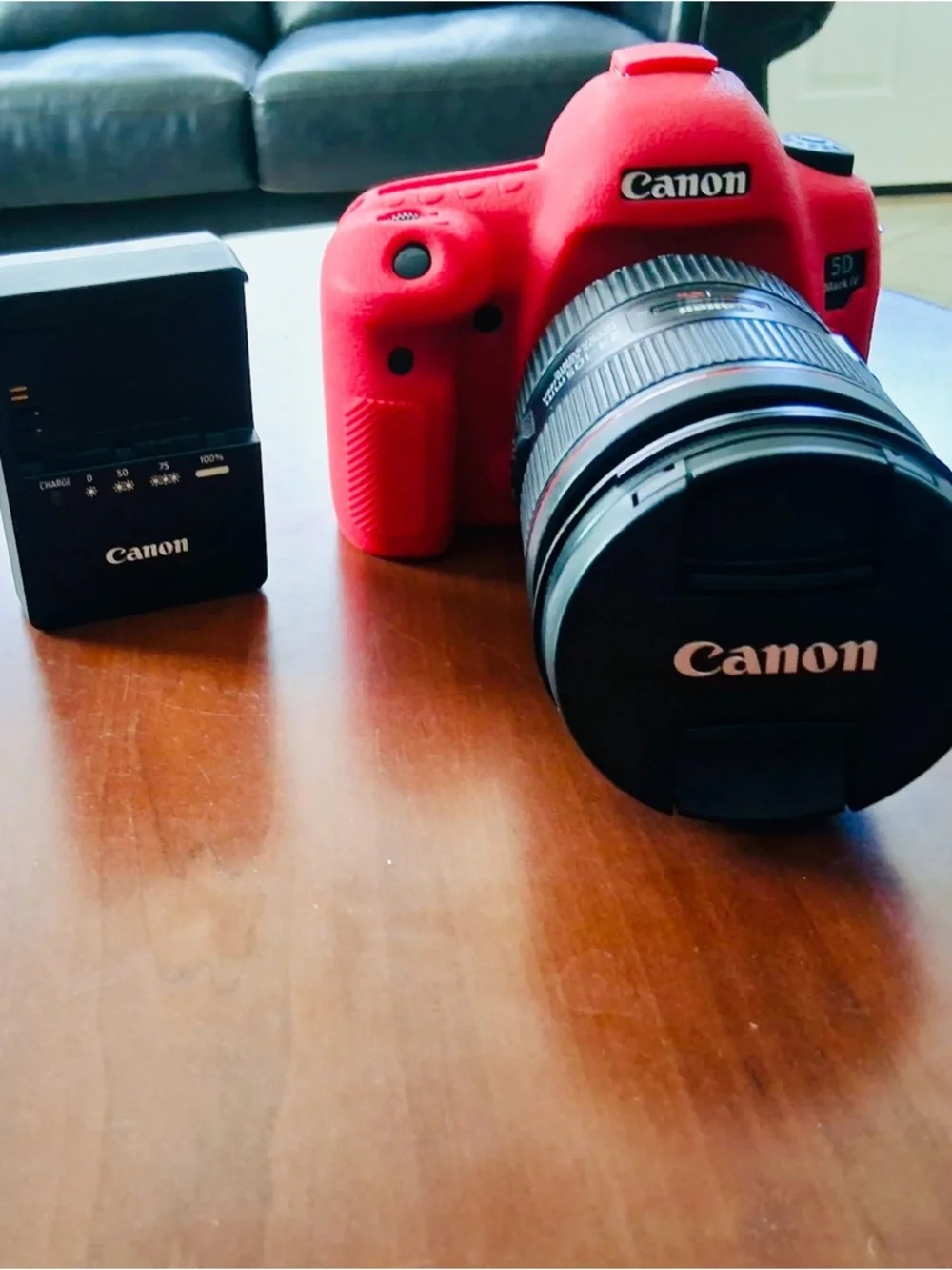 Canon EOS 5D Mark IV DSLR Camera with Black Body and Black Lens